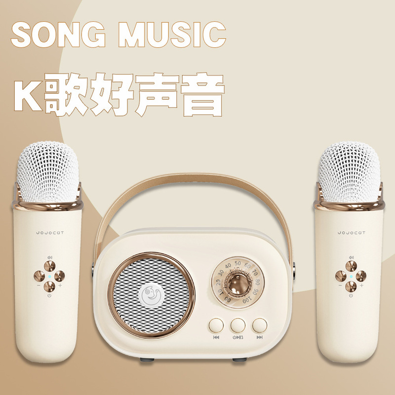 New karaoke Bluetooth speaker with microphone karaoke portable mini hand gift children's small audio
