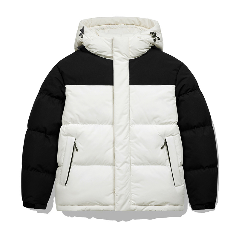 Cross-border engrosado empalmado chaqueta de algodón casual para hombres y mujeres chaqueta con capuzas pareja pan de algodón