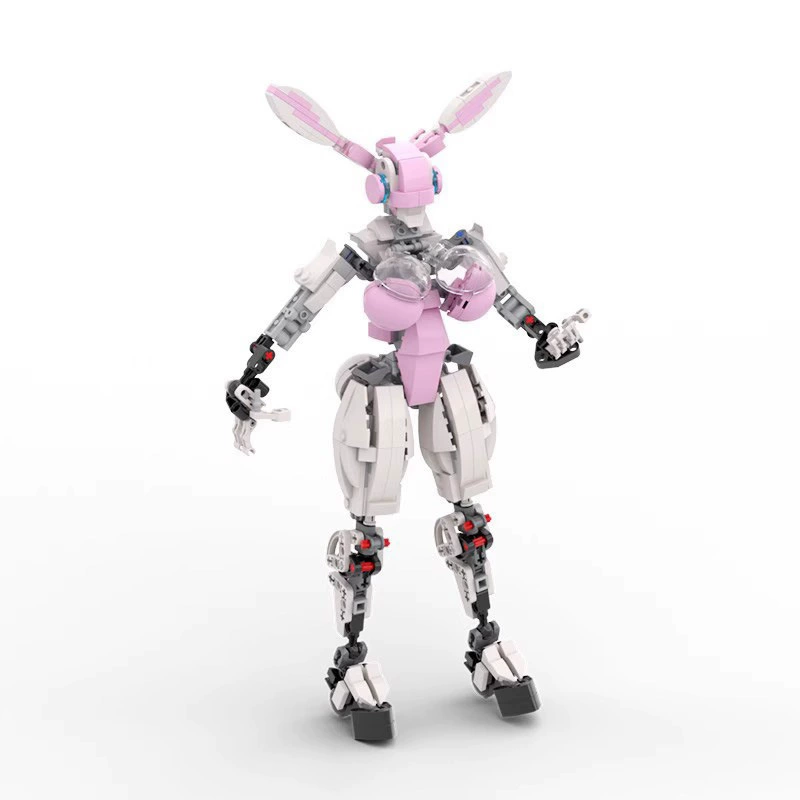 MOC совместим со строительным блоком Ledao Rabbit Girl Angel Mujin Maternal Mecha Movement Warrior Girl Robot Toys.