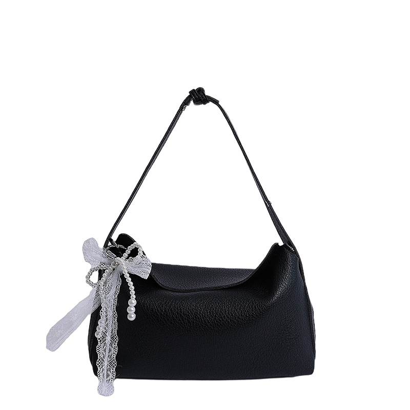 Bolsa de hombro portátil de gran capacidad para mujeres 2026 sensación cotidiana de lichi estampado bolso de almohada coreano bolso de brazo