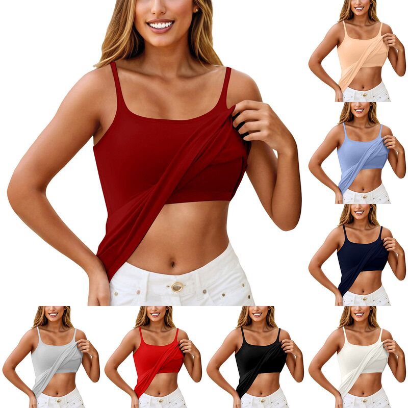 2026 Cross-Border European and American Women's Clothing Amazon New Hot-Selling Women's Slim-Fit Sexy Solid Color Camisole in Stock 2026 Cross-Border European and American Women's Clothing Amazon New Hot-Selling Women's Slim-Fit Sexy Solid Color Camisole in Stock