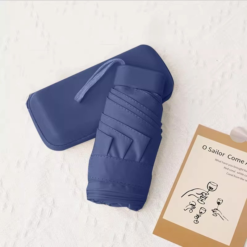 Paraguas de cartón plano de seis plegadas - azul tibetano (paraguas único sin caja)