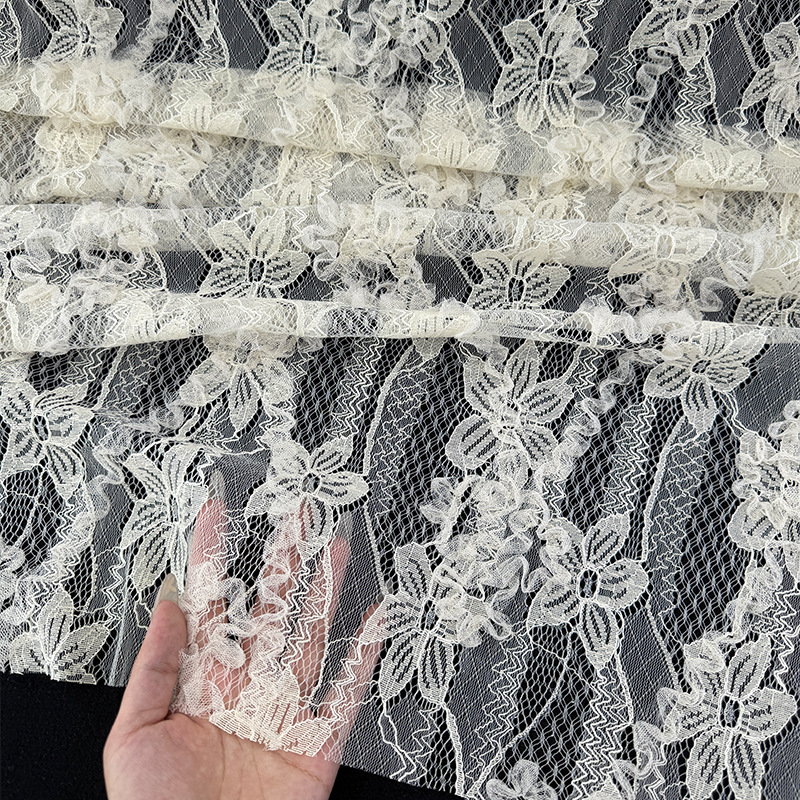 2025 primavera y verano nueva artesanía de moda encaje bordado dama francesa falda top fabricante spot tela