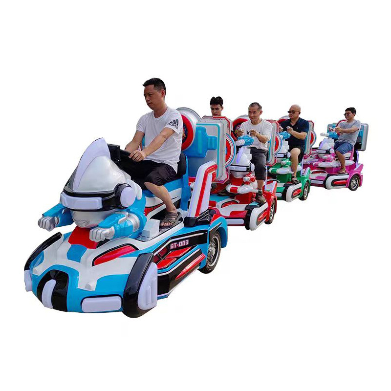 Nuevo tren de turismo sin rieles con pantalla de juego centro comercial interior escénico equipo de juegos para niños