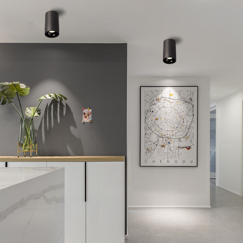 Surface-mounted spotlights with deep concealment to prevent glare, no-cut hole ceiling lamp for shops, commercial use, home use, living room downlight LED ceiling lamp