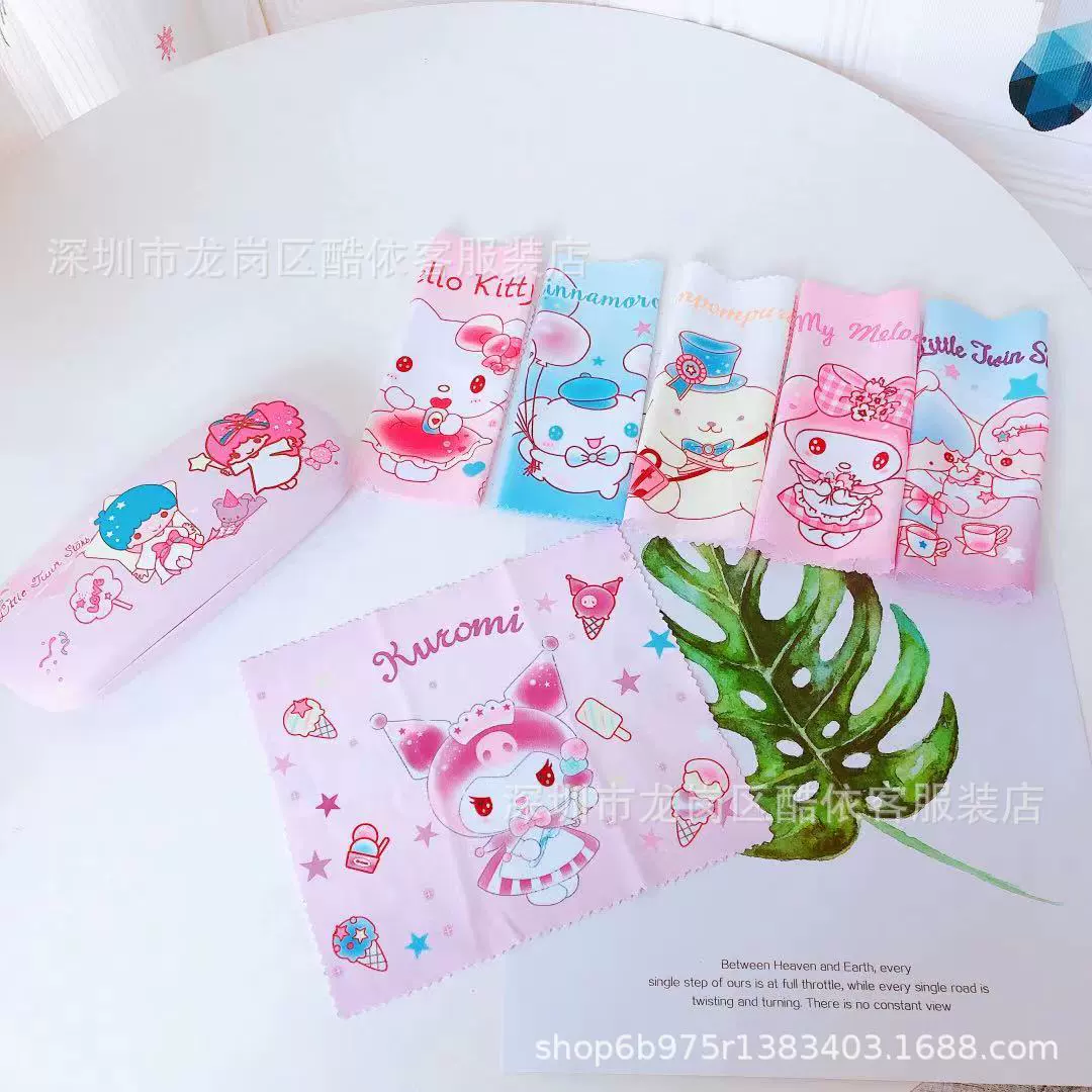 Cute Japanese cartoon glasses, mobile phone, screen