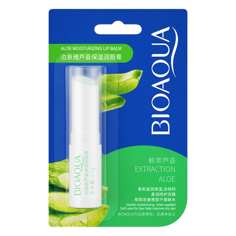 Boquanya aloe bálsamo labial hidratante cuidado labial se desvanecen las líneas de labios Otoño e Invierno anti-agrietamiento bálsamo labial al por mayor