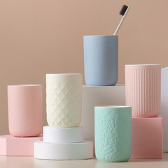 Antimicrobial Ceramic Toothbrush Cup, Mouth Rinse Cup, Toothbrush Holder, Toothbrush Cup for Home, Ins Style for Hotels, Inns, Guesthouses, 300ML