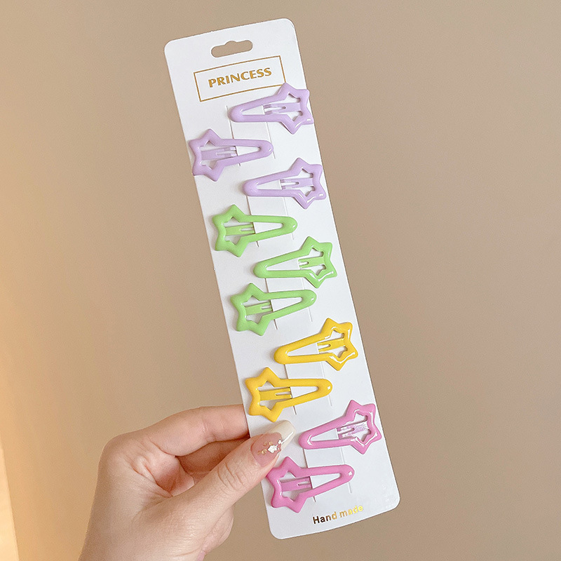 Color para niños lindo pequeño bb clip niña flequillo clip de cabello roto horquilla para bebé tocado de niña estrella horquilla