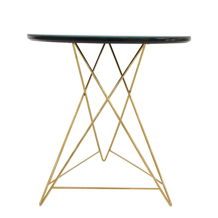 mesa de café nórdica sala de estar pegatinas de tabla de roca mesa de té MDF simple mesa de café de vidrio temperado redondo
