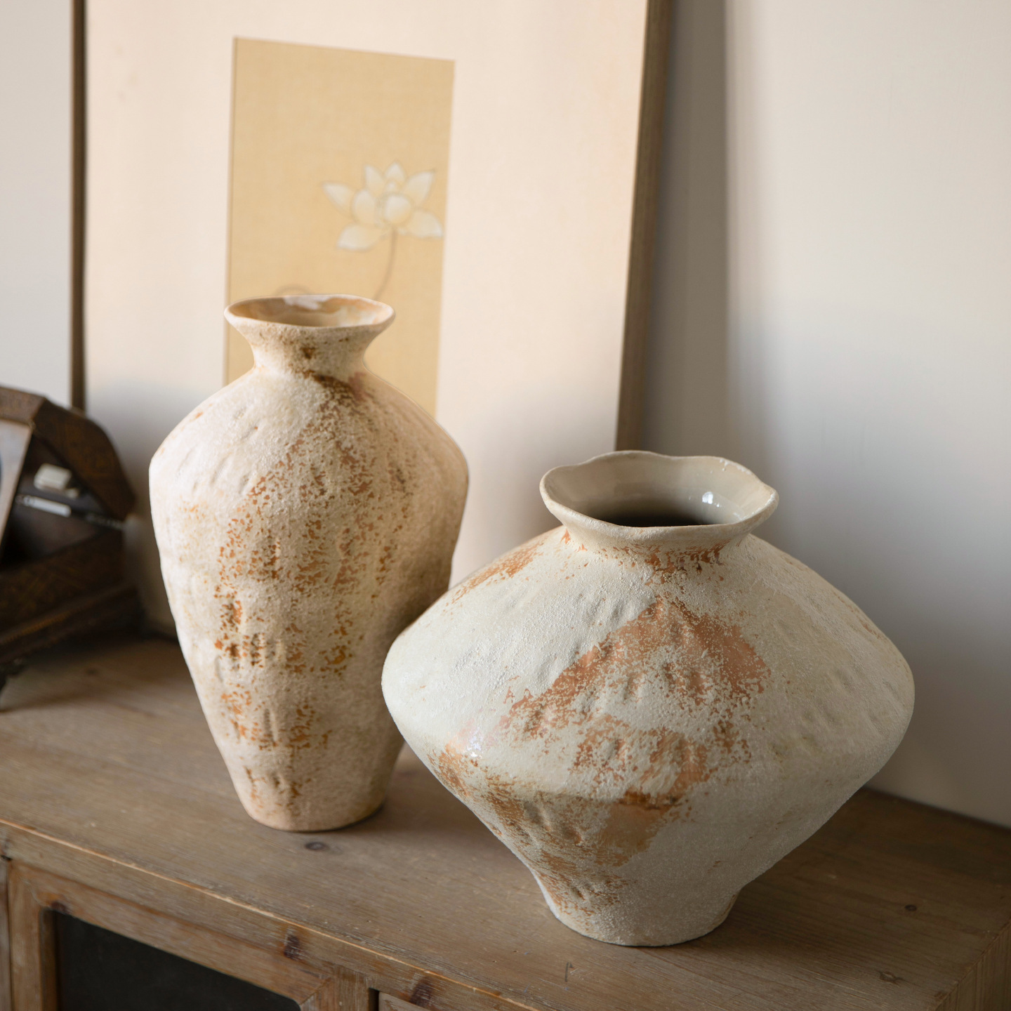 Jingdezhen Jiaxifeng vasos de cerámica retrógrados nostálgicos frascos de cerámica nueva sala de estar china estudio frascos de cerámica gruesa envío gratuito