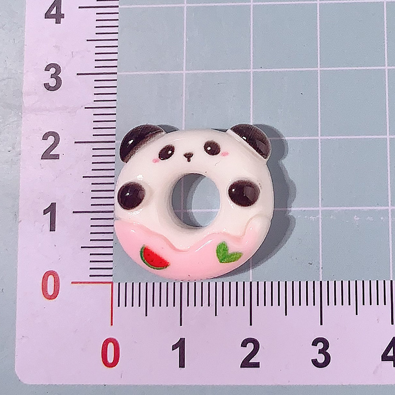 Nuevo animal panda donut diy accesorios de resina adornamiento de cabello cremoso caja de teléfono móvil botón de zapato taza de agua pegatinas hechas a mano