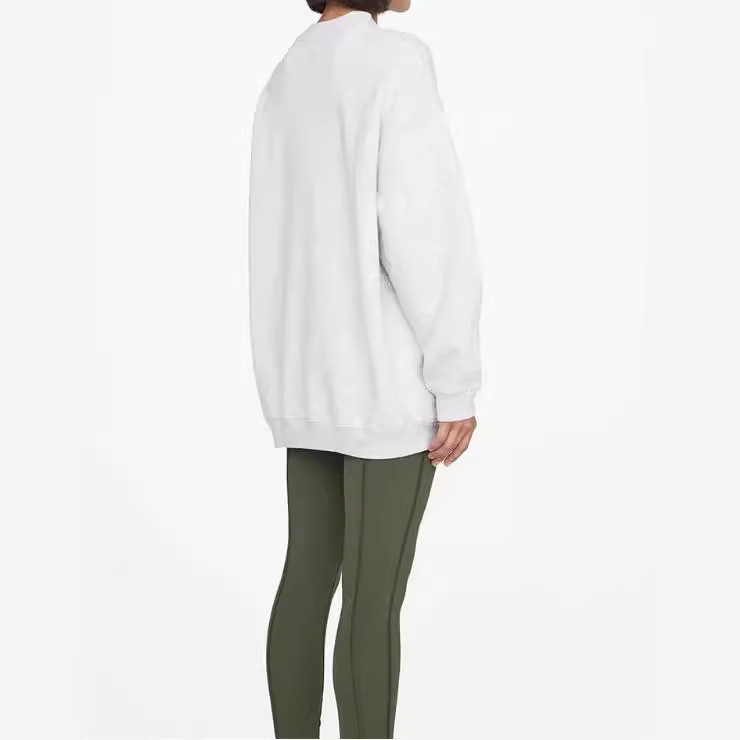 아마존 국경 간 유행 브랜드 편지 자수 스웨터 여성 아메리칸 스타일 스트리트 캐주얼 크루 넥 그레이 풀오버 탑