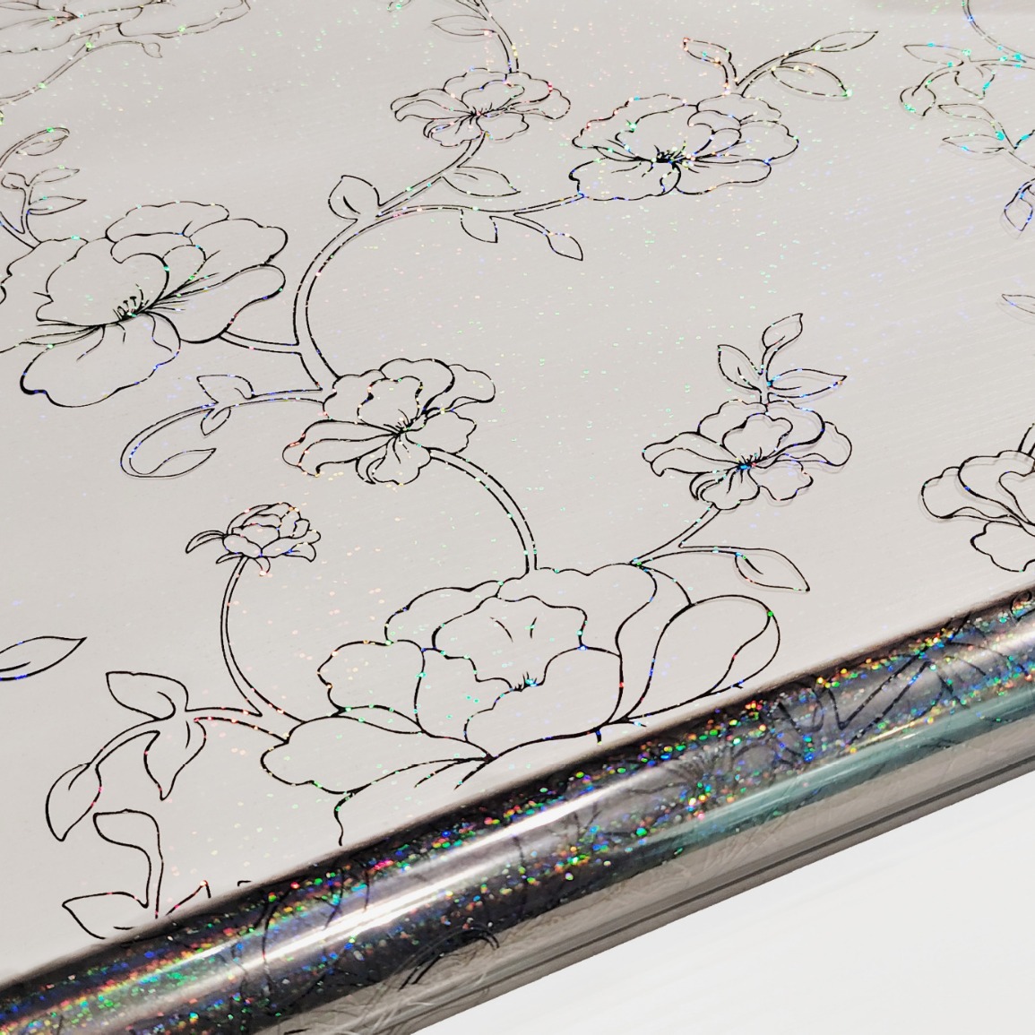 PET银色小圆点牡丹花镭射洗铝复合膜耐高温金属膜镀铝广告印刷