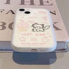 クリエイティブブロー子猫はアップル16promax携帯ケースiPhone15起爆金14全包13ソフトケース12を適用している