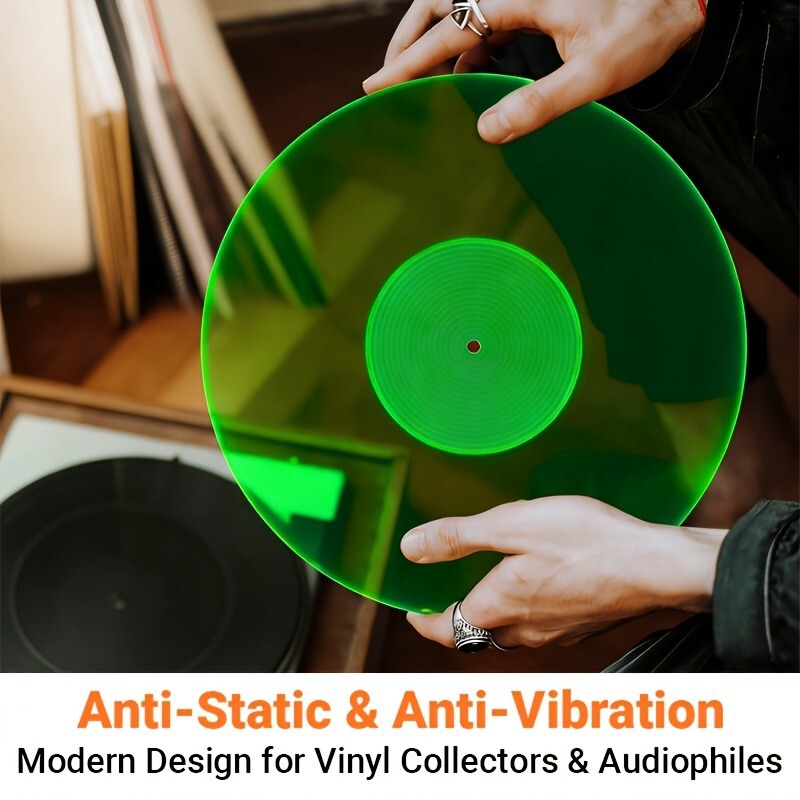 Vinyl Record Mat, Fluorescent, Anti-Slip, Anti-Static | Musical Armor | 12inch Acrylic Turntable Mat Record Pad