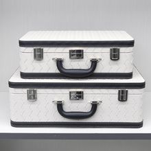 轻奢木质皮革印花手提旅行箱摄影道具收纳箱样板间衣帽间家居储物
