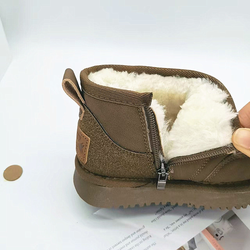 27-31 37 - 37 yardas botas de algodón de invierno de lana, botas de nieve para niños y niñas, zapatos de algodón para niños