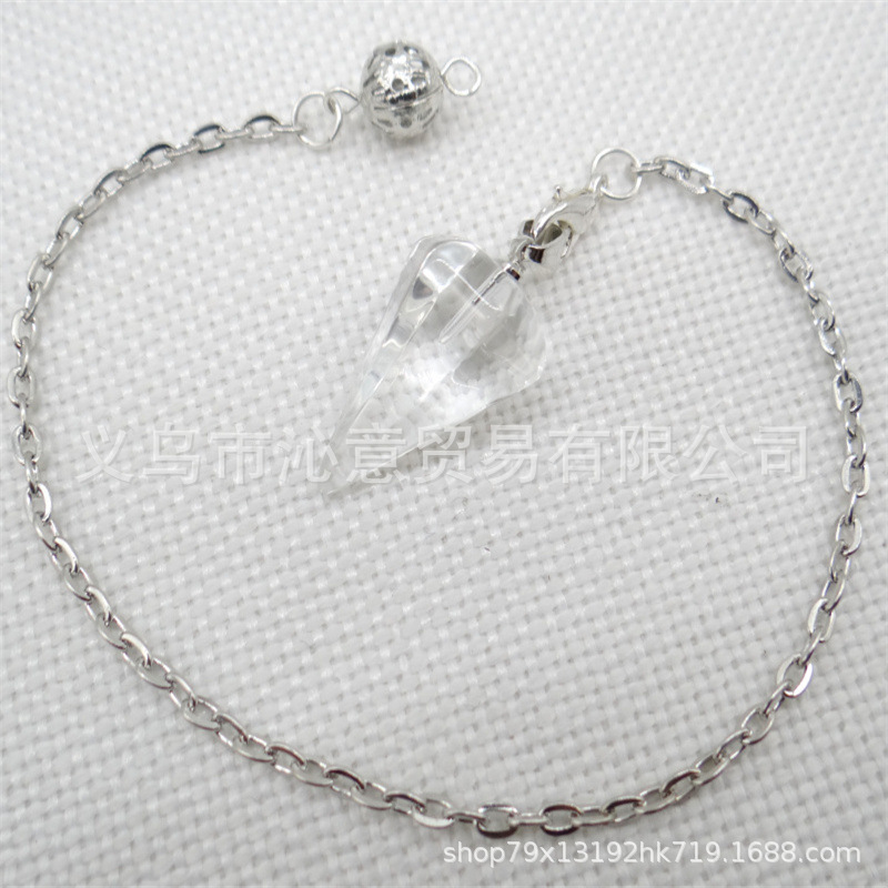 Venta caliente ágata natural cristal piedra preciosa cono hexágono cono colgante DIY cristal colgante espíritu péndulo