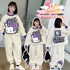 女孩可爱春秋季卫衣套装中大童韩系宽松春秋新款百搭运动风两件套