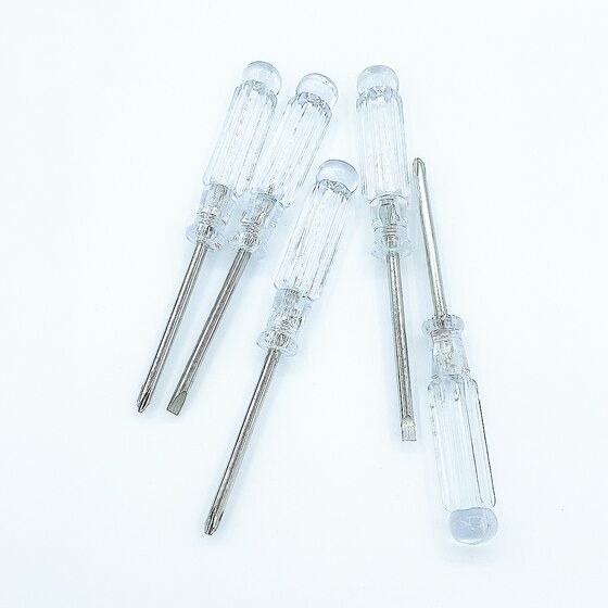 3.0 Cross Crystal Screwdriver Toy Gift Slotted Cross Head Bit Transparent Handle Screwdriver Screwdriver
