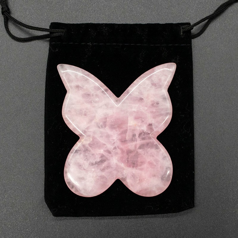 Herramientas faciales Guasha al por mayor, set de masajeador con rodillo de jade, masajeador natural de cristal rosa en forma de corazón. image 25