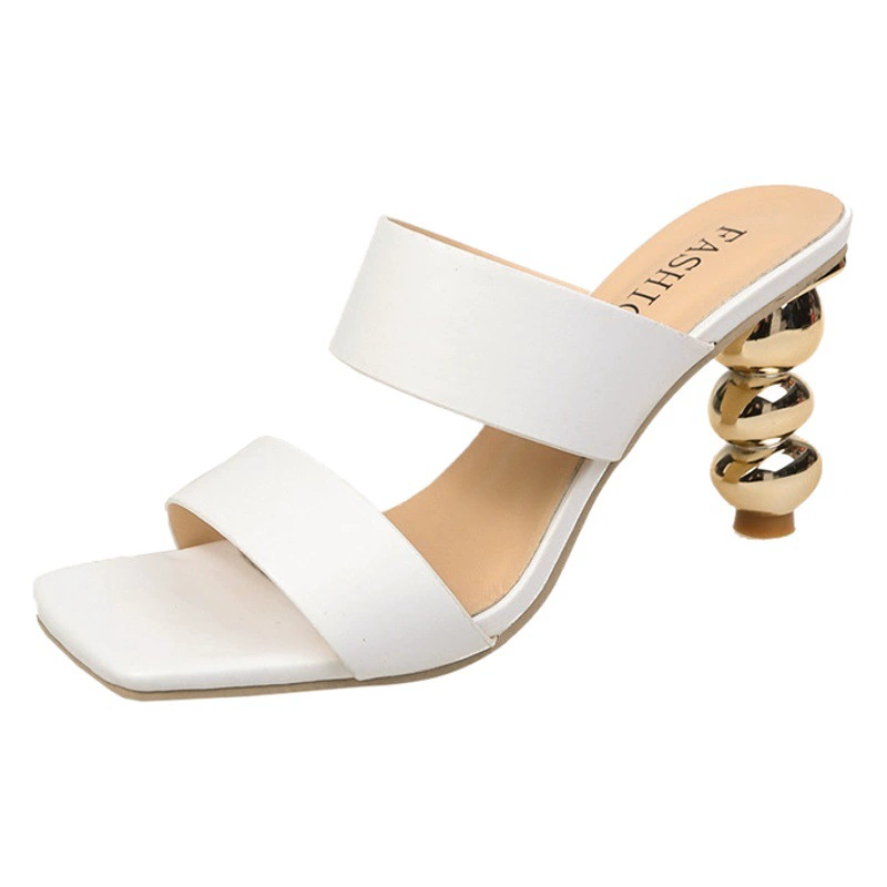 2021 летние модные сандалии на гальваническом каблуке на высоком каблуке женская обувь Инопланетные сандалии на каблуке из тыквы больших размеров