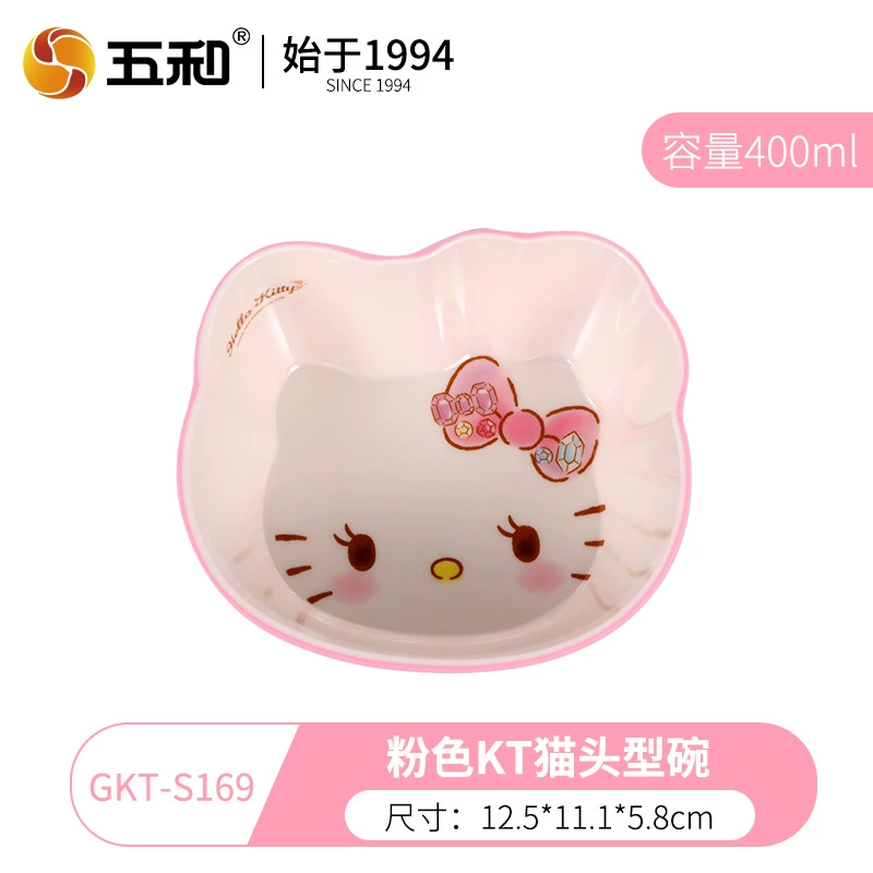 Детская посуда (Wuhe) набор Hello Kitty — тарелки, миски, кружка и стакан