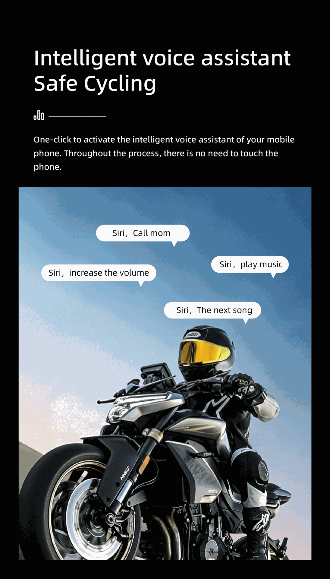 Cross-border motorcycle helmet Bluetooth headset, waterproof, noise-canceling, for group communication and intercom while riding