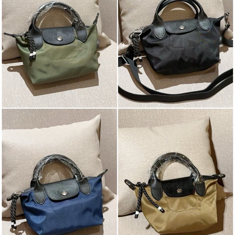 Longxiang Energy Bag Nylon Dumpling Bag Large Capacity Shoulder Tote Crossbody Bag with Detachable Shoulder Strap Casual Versatile
