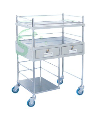 不锈钢储物车 手术换药推车 手术器具车 消毒车 病人消毒车