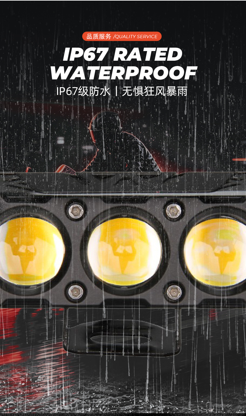 Cross-border exclusive motorcycle LED headlight, white and yellow high/low beam external electric motorcycle front headlight