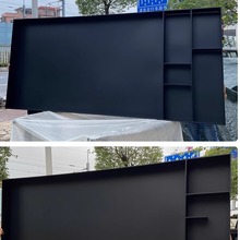 简约黑色不锈钢背景墙嵌入柜电视柜金属装饰壁龛客厅置物挂柜