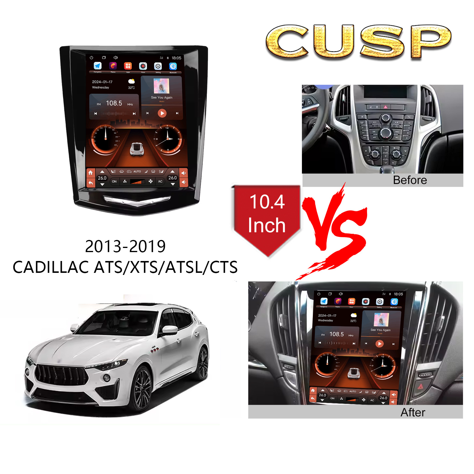 ATS/XTS/ATSL/CTS Car Smart Navigator 10.4inch Suitable for Android Navigation Smart Integrated