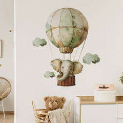 Cartoon Spring Elephant Hot Air Balloon Children's Room Bedroom Entrance Home Decor Wall Sticker Decal Self Adhesive Wholesale Cross-border