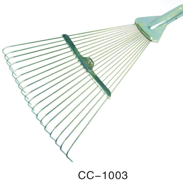 厂家直供  18齿 可伸缩 镀彩锌 园林枯叶落叶圆齿草耙户外