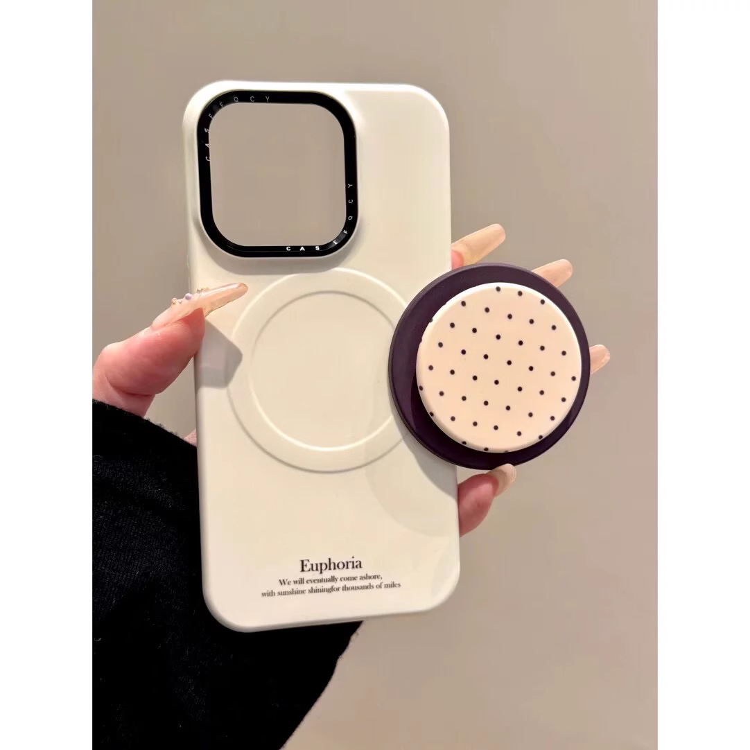 Simple película inglesa de fondo blanco 16ProMax soporte magnético iphone14 para Apple 15 funda para teléfono móvil 13 mujer