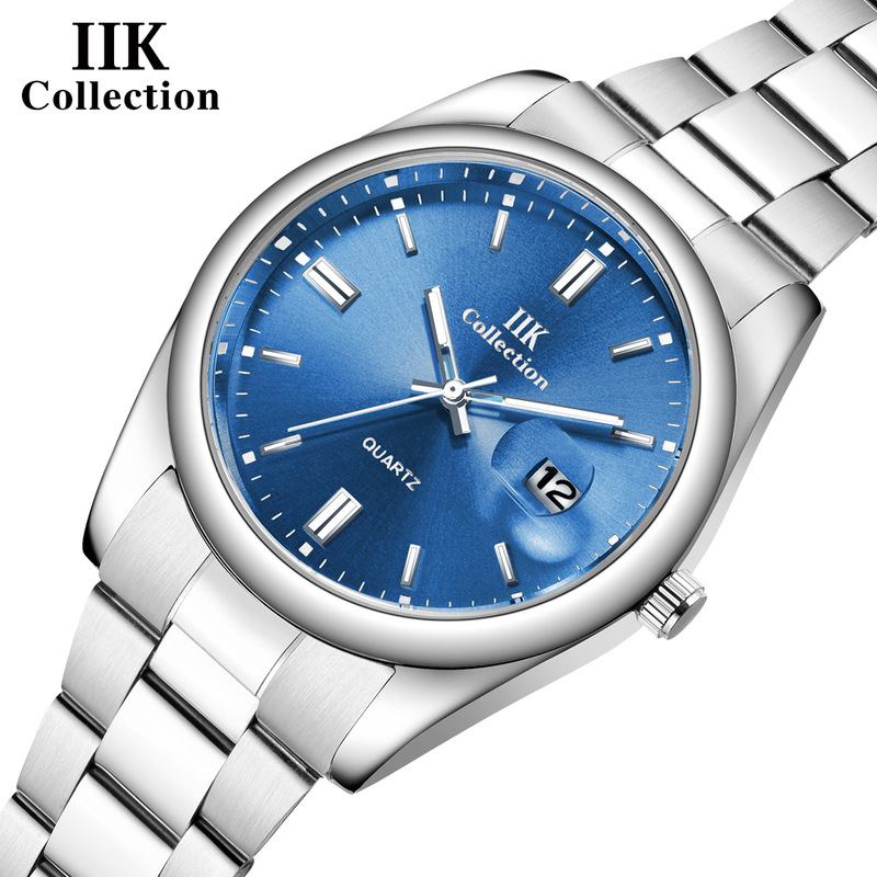Iik Brand Watch Wholesale Manufacturer Cross-Border Foreign Trade Quartz Watch Calendar Waterproof Steel Band Men's Watch Gb980