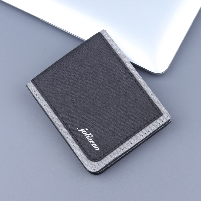 Cartera de lona billetera de los hombres titular de la tarjeta de clip corto para hombres titular de la tarjeta anti-desgaussing integrado