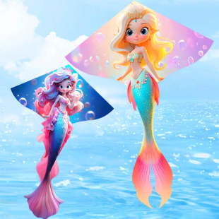 Weifang's New Mermaid Kite Export Children's Cross-Border Cartoon Mermaid Kite Amazon Internet Celebrity Hot Kite