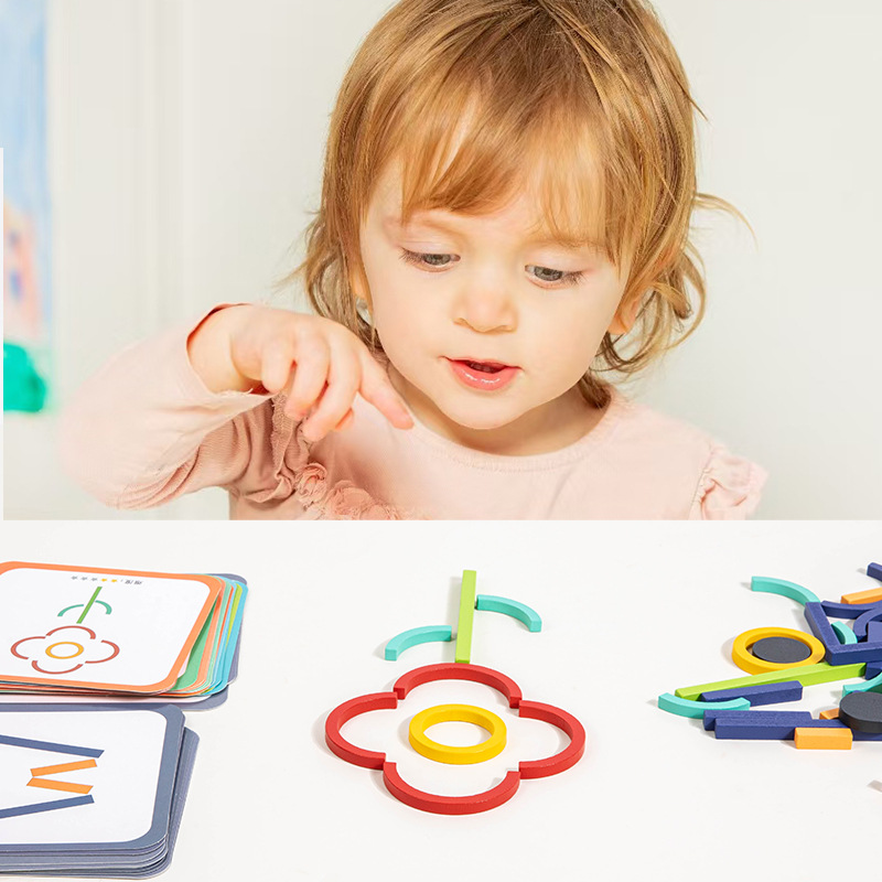 Weiweihu Montessori educación temprana palo de madera rompecabezas niños 3-6 años forma creativa palo de madera rompecabezas rompecabezas juguetes de madera
