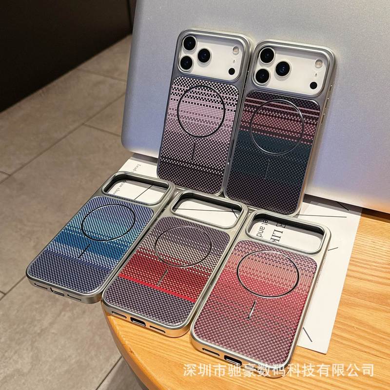 跨境 适用 苹果17IR手机壳 iPhone17promax凯夫拉纹碳纤维纹16Pro|undefined