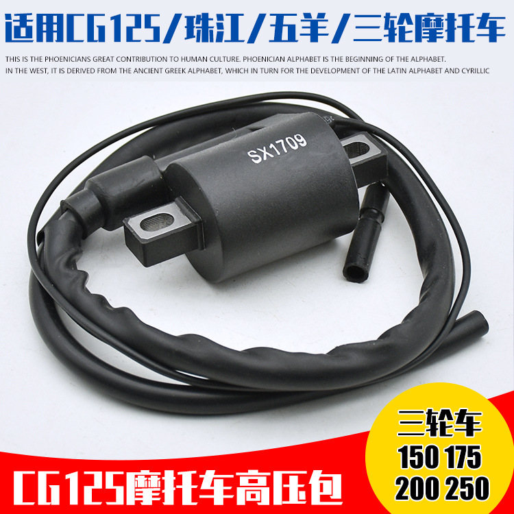 Aparatos eléctricos de motocicleta de tres ruedas ignición paquete de alto voltaje CG125 estabilizador de voltaje con resistencia eléctrica accesorios de tapa de chispa de cobre puro