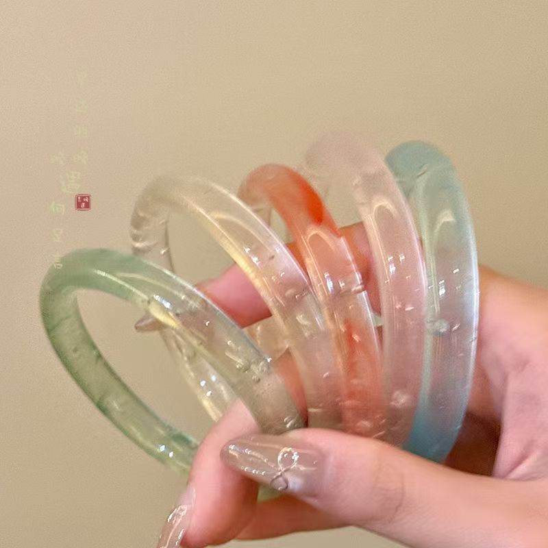 xiaohongshu same style step by step， little fairy internet celebrity jingle bracelet jinbu bracelet imitation jade bracelet antique traditional han clothing accessories