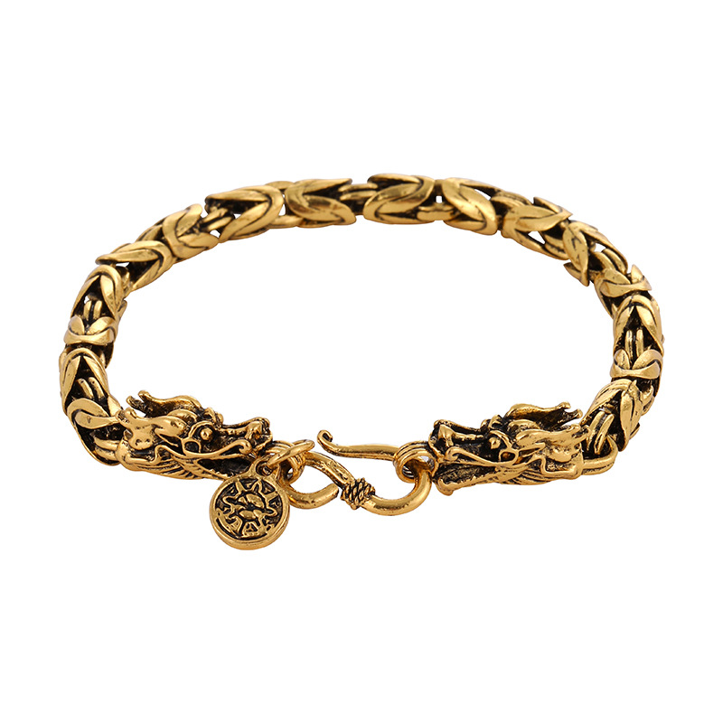 Yun Brocade cross-border ventas vintage pulsera de dragón hip hop personalidad masculina pulsera tótem hip hop punk fabricantes exclusivos