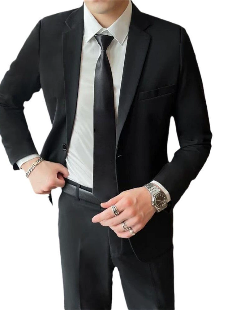 Классический костюм, платье, пиджак, комплект, корейский стиль, slim fit