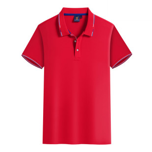 180g Bora Tencel cotton color business polo shirt short sleeve lapel work clothes T-shirt top embroidered LOGO