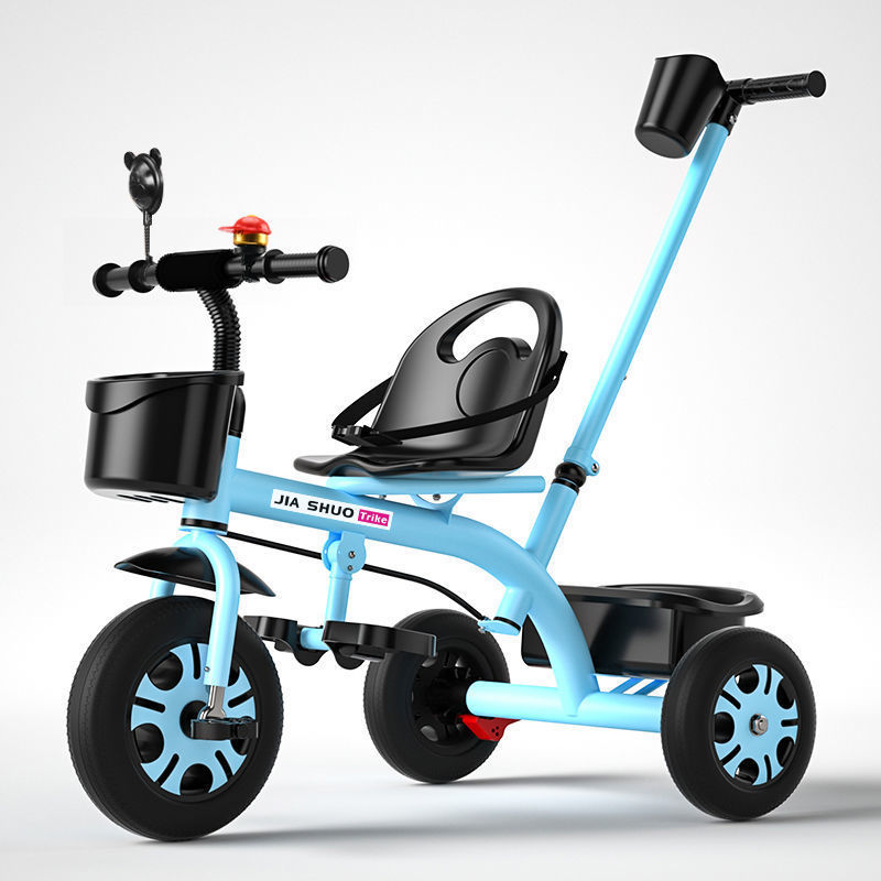 Rueda sólida de color azul cielo con cinturón de seguridad de empuje