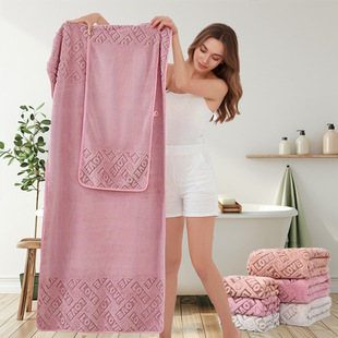 Cross-Border Love Jacquard Coral Velvet Towel Bath Towel Set Is More Absorbent Than Pure Cotton, Super Soft Beach Towel Gift Box