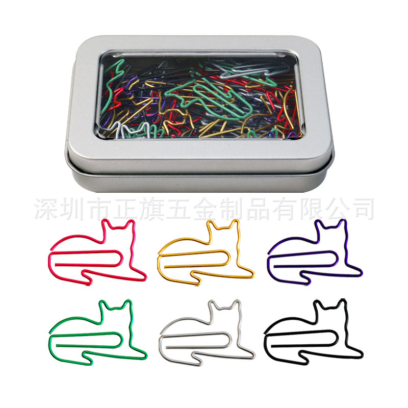 Color transfronterizo metal animal en forma de clip de papel forma creativa clip de papel Oficina marcador titular caja traje
